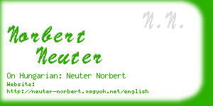 norbert neuter business card